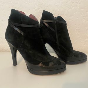 Jill Stuart Suede Leather Ankle Booties Heels